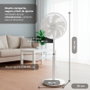 Grunkel FS-14T Ventilador de Pie de 25W, 12 Velocidades y 7 Aspas